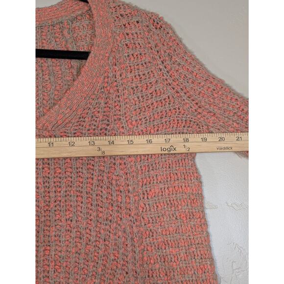 Moth Anthropologie Womens Sweater Small Orange Pink Cotton Wool Zipper - Picture 8 of 10